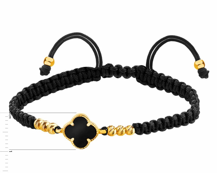 8 K Yellow Gold Bracelet with Onyx