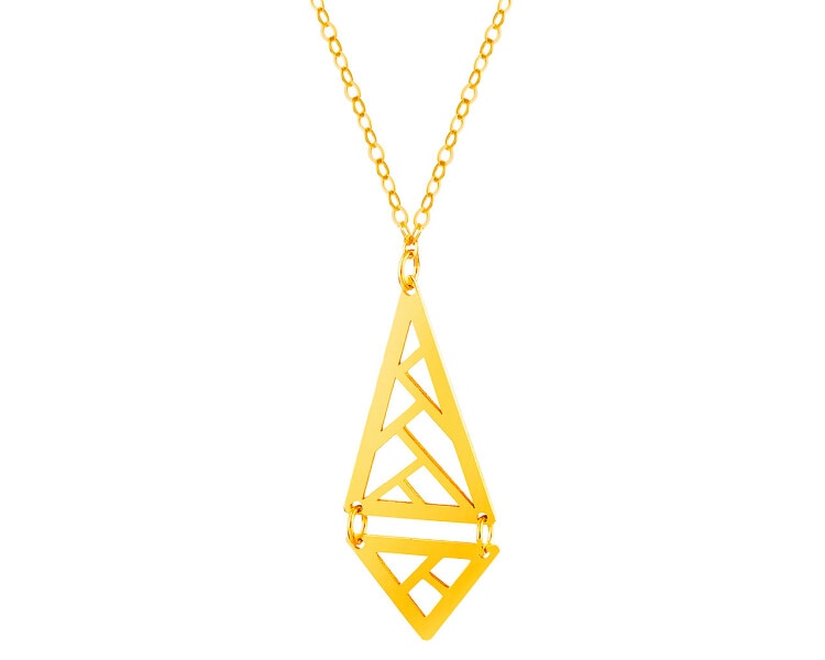Złoty naszyjnik, ankier - trójkąty