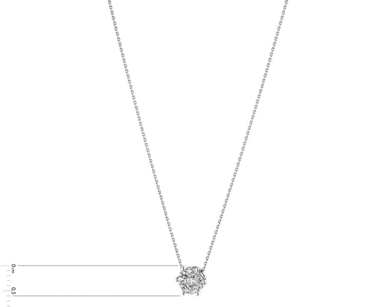 14 K Rhodium-Plated White Gold Necklace with Diamonds 0,22 ct - fineness 14 K