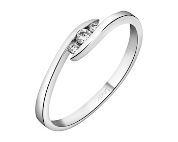 Yellow and white gold ring with brilliants - 0,07 ct - fineness 14 K