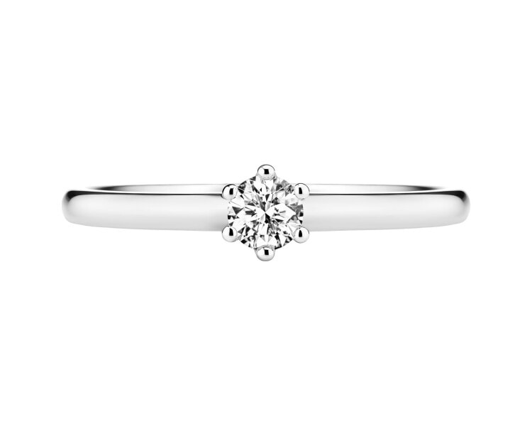 14ct Yellow Gold Ring with Diamond - 0,16 ct - fineness 14 K