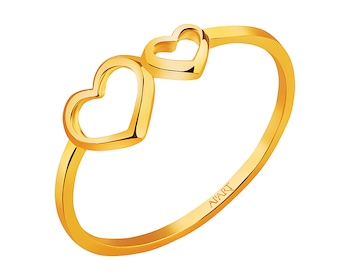 Złoty pierścionek - serca