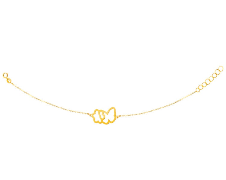 Złota bransoletka, ankier - kwiat, motyl