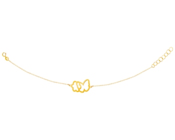 Złota bransoletka, ankier - kwiat, motyl
