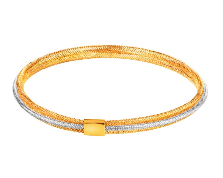 375 Yellow And White Gold Plated Bracelet 