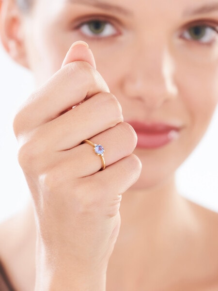 Zlatý prsten s brilianty a tanzanitem - ryzost 585