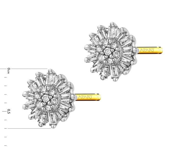 Zlaté náušnice s diamanty 0,25 ct - ryzost 585