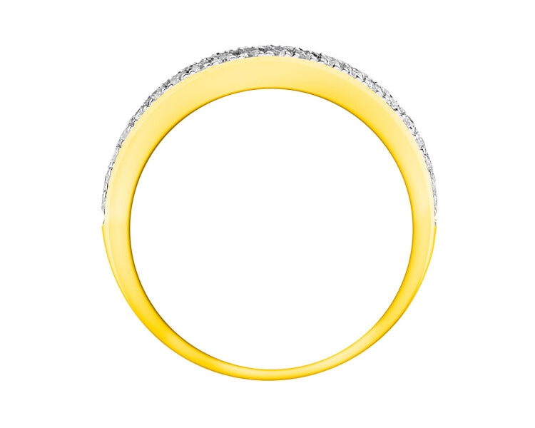 Pierścionek z żółtego złota z brylantami 0,34 ct - próba 585