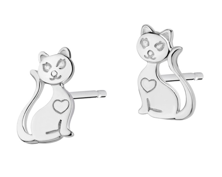Kolczyki srebrne - koty