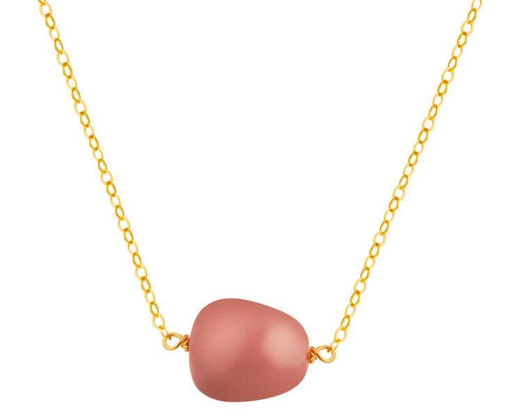 9 K Yellow Gold Necklace with Chalcedony