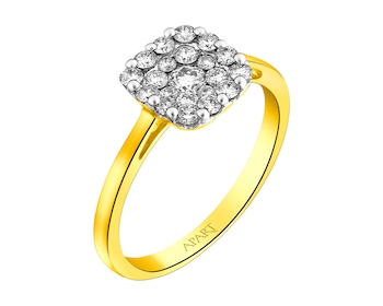 Zlatý prsten s brilianty 0,48 ct - ryzost 585