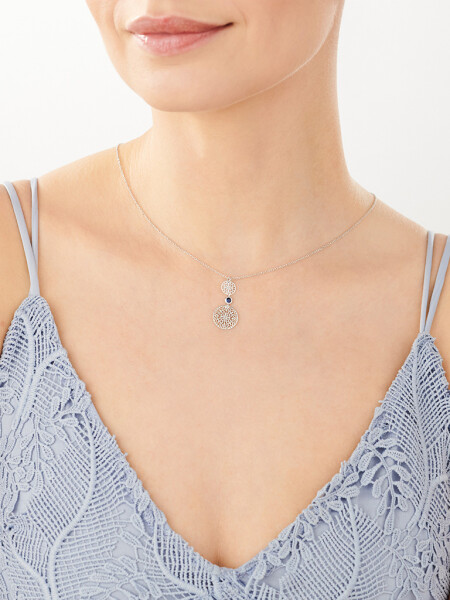 Stříbrný náhrdelník se zirkony - rozety