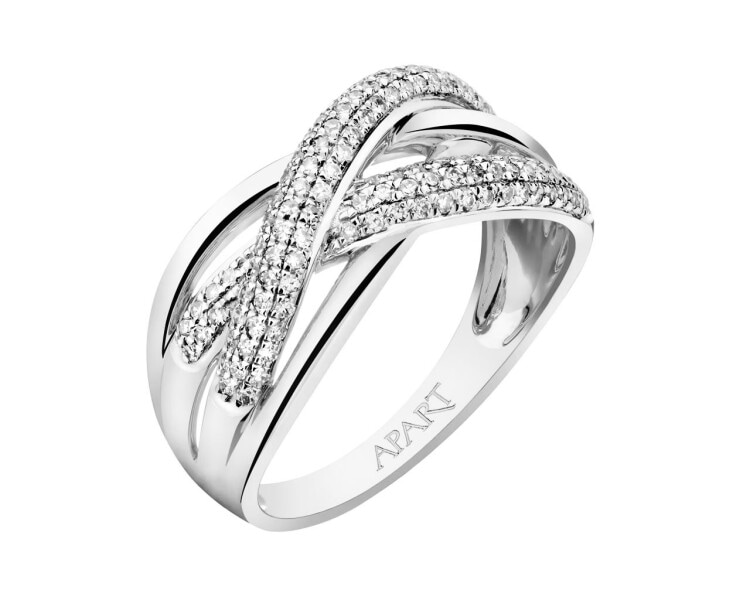 Prsten z bílého zlata s diamanty 0,34 ct - ryzost 585