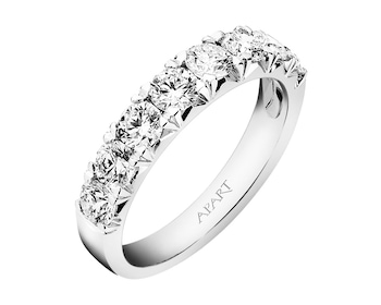 14 K Rhodium-Plated White Gold Ring with Diamonds 1,25 ct - fineness 14 K