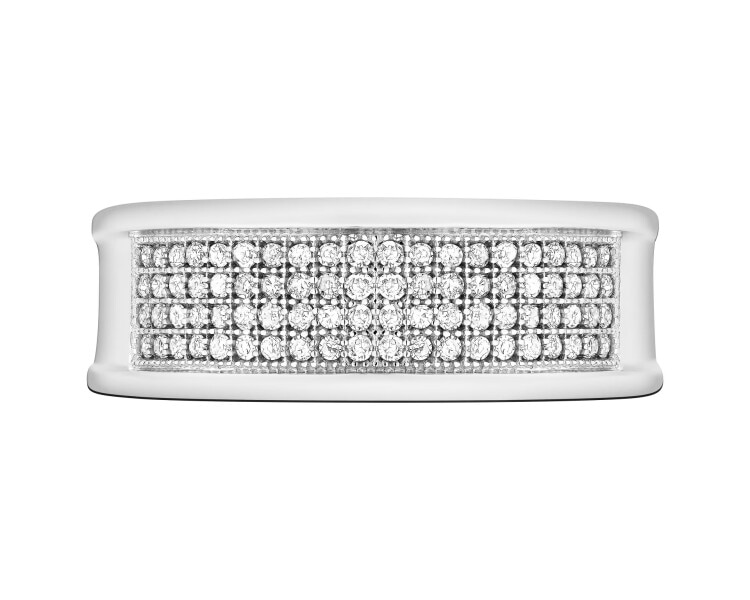 Pierścionek z białego złota z diamentami - 0,25 ct - próba 585