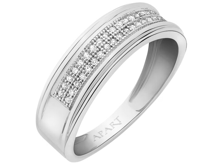 Prsten z bílého zlata s diamanty 0,10 ct - ryzost 585