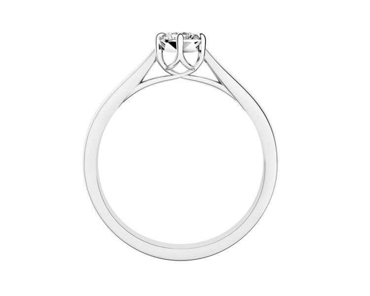 Yellow and white gold ring with brilliant 0,30 ct - fineness 14 K