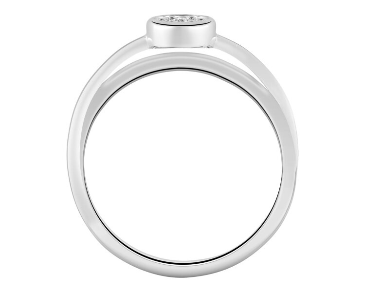 Prsten z bílého zlata s brilianty - 0,08 ct - ryzost 585