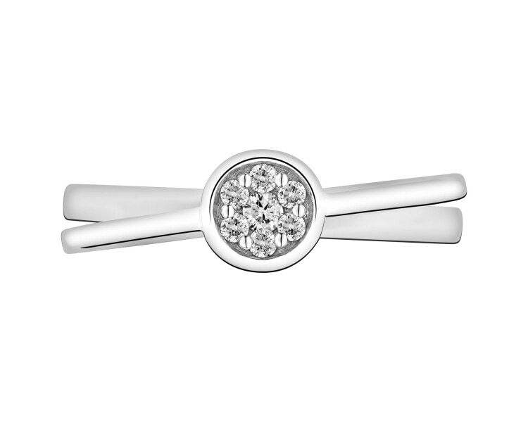 Prsten z bílého zlata s brilianty - 0,08 ct - ryzost 585