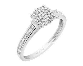 Prsten z bílého zlata s diamanty 0,18 ct - ryzost 585