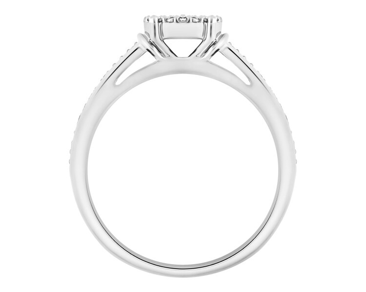 Prsten z bílého zlata s diamanty - 0,18 ct - ryzost 585