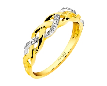 Zlatý prsten s diamanty 0,02 ct - ryzost 585