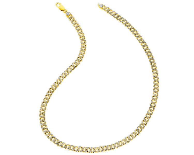 14 K Rhodium-Plated Yellow Gold Collar Necklace with Diamonds 1 ct - fineness 14 K