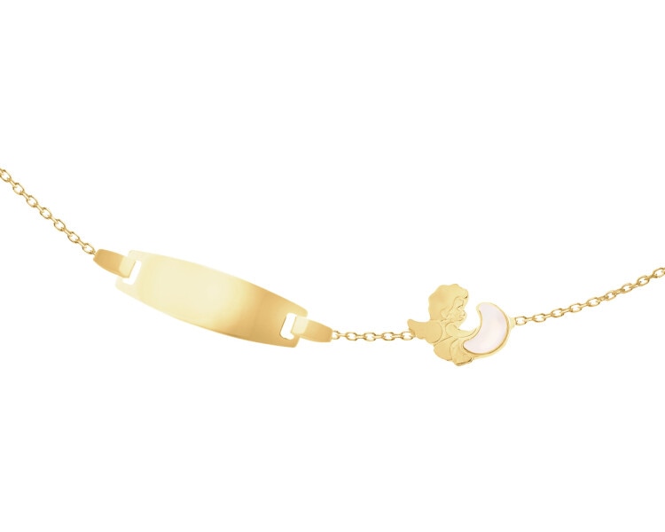 14 K Yellow Gold Bracelet with Mother Of Pearl