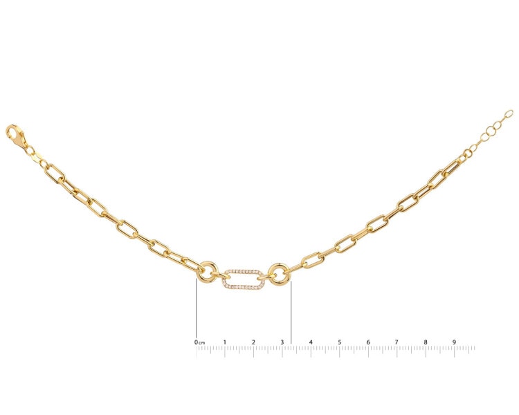 9 K Yellow Gold Bracelet with Cubic Zirconia