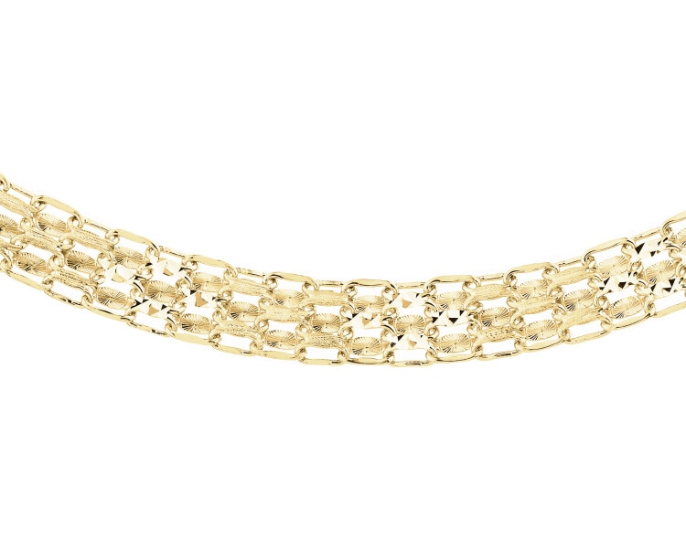 14 K Rhodium-Plated Yellow Gold Bracelet