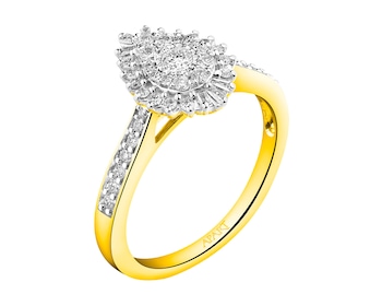 Prsten ze žlutého a bílého zlata s diamanty 0,39 ct - ryzost 585