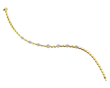 Bransoletka z żółtego złota z brylantami 0,64 ct - próba 585