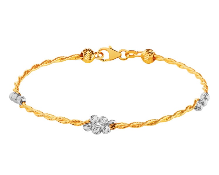585 Yellow And White Gold Plated Bracelet