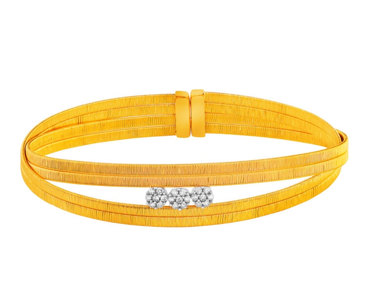 585 Yellow And White Gold Plated Bracelet with Cubic Zirconia