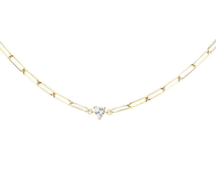 9 K Yellow Gold Bracelet with Cubic Zirconia