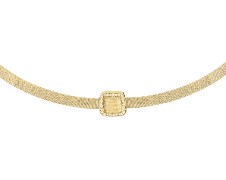 14 K Yellow Gold Necklace with Cubic Zirconia