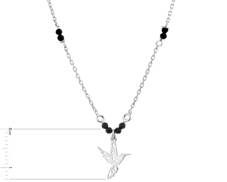 Stříbrný náhrdelník s broušeným sklem - kolibřík
