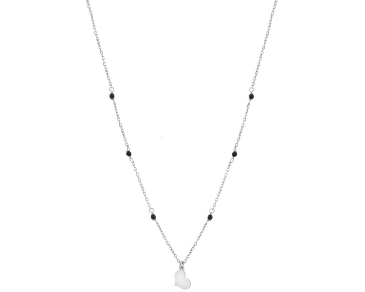 Stříbrný náhrdelník s broušeným sklem - srdce