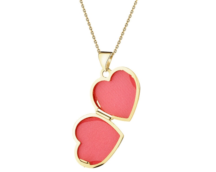 Yellow gold diamond locket - 0,005 ct - fineness 14 K