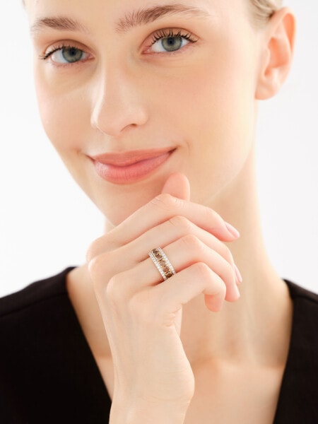 14 K Rhodium-Plated Yellow Gold Ring - 1,65 ct - fineness 14 K