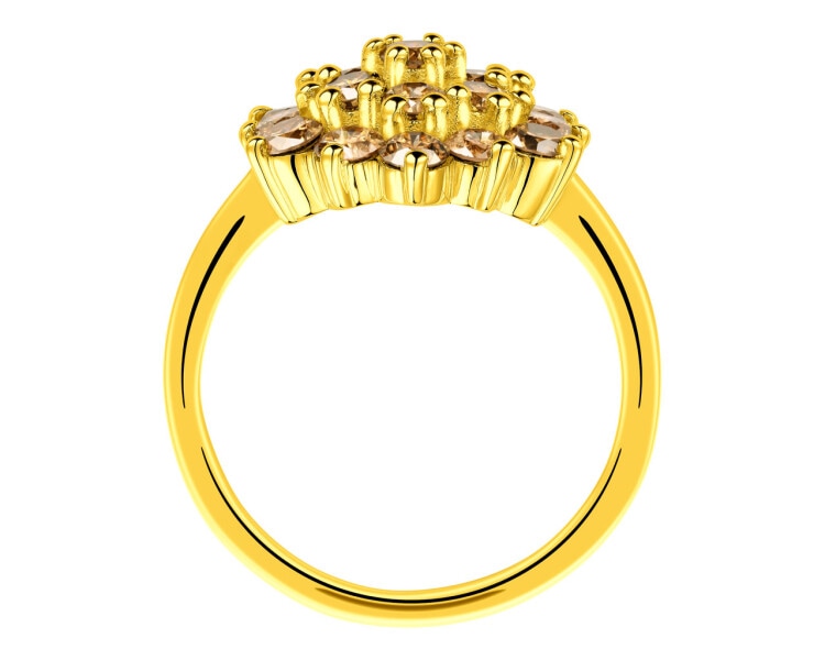 14 K Yellow Gold Ring with Diamonds 1,56 ct - fineness 14 K