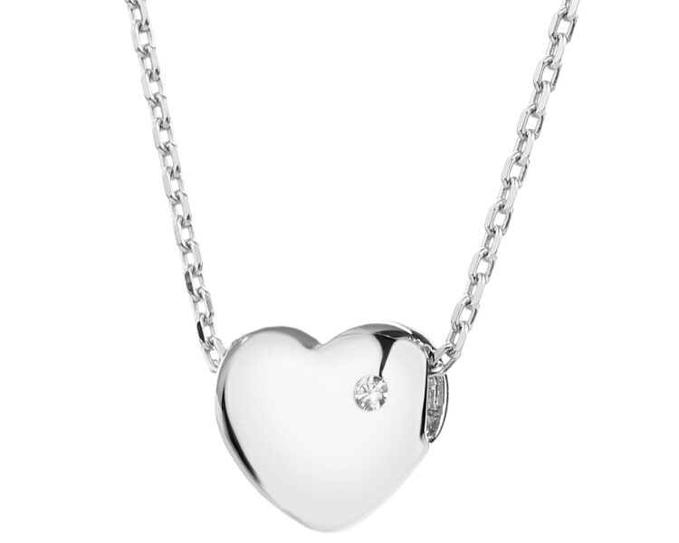 Naszyjnik srebrny z cyrkonią - serce