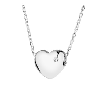 Naszyjnik srebrny z cyrkonią - serce