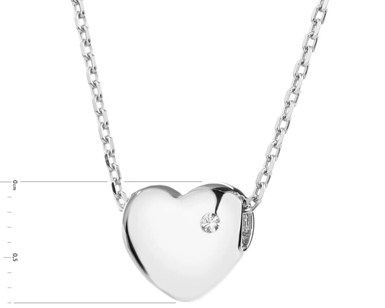 Stříbrný náhrdelník se zirkony - srdce