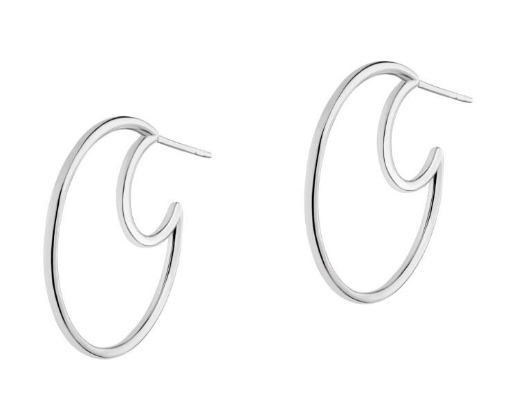 Rhodium Plated Silver Earrings 