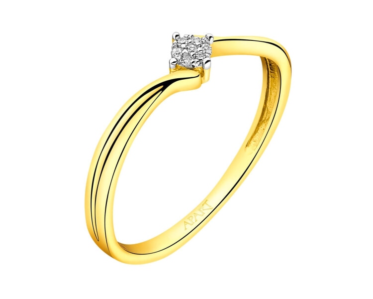 Zlatý prsten s diamanty 0,01 ct - ryzost 585