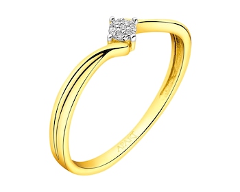 Zlatý prsten s diamanty 0,01 ct - ryzost 585