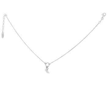 Rhodium Plated Silver Anklet 