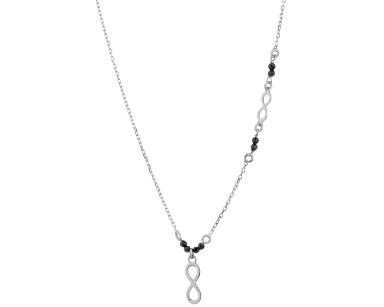 Stříbrný náhrdelník s broušeným sklem - nekonečno