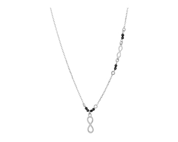 Stříbrný náhrdelník s broušeným sklem - nekonečno